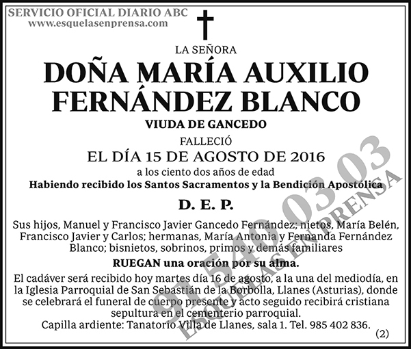 María Auxilio Fernández Blanco